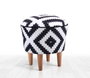 Atelier Del Sofa Puf Bohemio Blanco y Negro